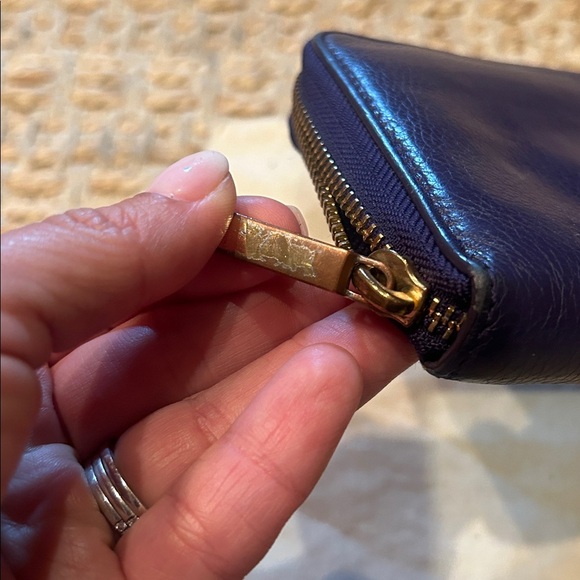 Tory Burch Purple Leather Zip Wallet with Tory Burch canvas bag - Picture 6 of 9